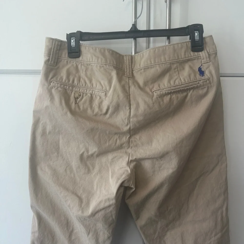 Polo Ralph Lauren Khaki Chino Pants Tan Slim Tapered Size 6 Blue Pony Logo